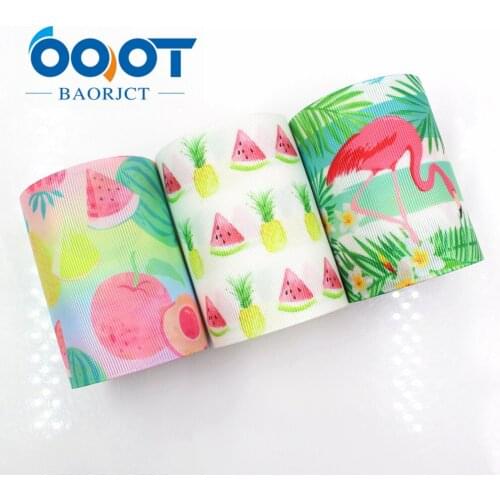 OOOT BAORJCT,G-18809-917,75 mm 10 yard Fruit Cartoon Ribbons Thermal transfer Printed grosgrain Wedding Accessories DIY material