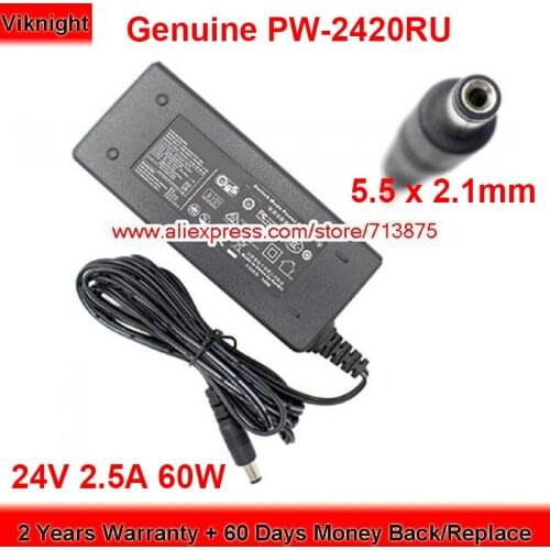 Genuine PW-2420RU 60W Charger 24V 2.5A AC Adapter for Crestron MC3 CP3 CP3N HU10600-14016 GS-1652 Power Supply