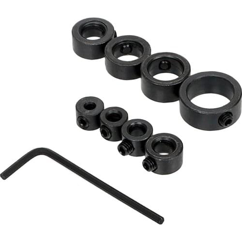 8Pcs/Set Positioner Drill Locator + Hex Wrench Depth Stop Collars Ring 3/4/5/6/8/10/12/16mm Drill Bits