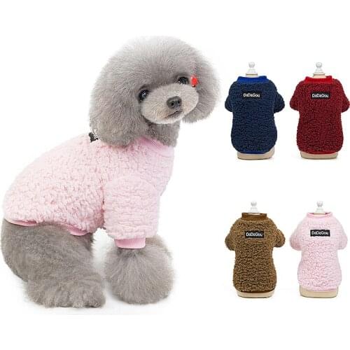 Simple Stylish Warm Pug Dog Clothes Cashmere Pet Dog Coat Jacket Winter Puppy Outfit Chihuahua Yorkie Pet Clothes Dogs Costume