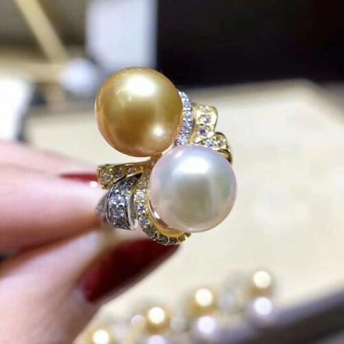 925 Silver Wedding Bridal Party Pearl Ring Finger Ring Settings Adjustable Ring Findings Jewelry Parts Fittings Accessories