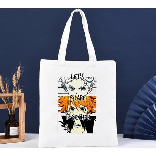 The Promise Neverland Shopping Shopper Recycle Bag Fabric Boodschappentas String Custom Shopping Bag Bolso Jute Bag Canvas Bag