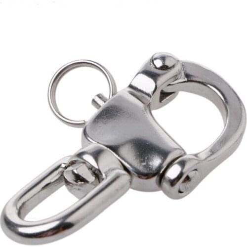 Stainless Steel Heavy Duty Snap Shackle D Ring Swivel Bail Marine Boat Yacht Sailing