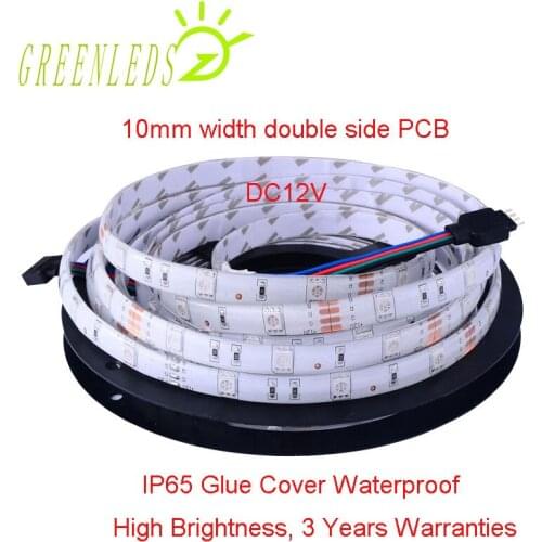 LED Strips IP65/67 Waterproof 30LEDs per Meter RGB Color 7.2w/m DC12 Flexible Strips With 3 Years Warranties