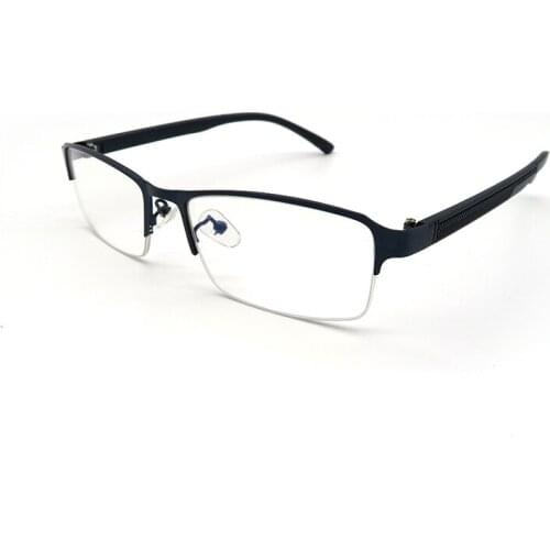 Unisex Semi Rim Myopia Glasses Frames Women Men Business Metal Transparent Eyeglasses Frame Customize Prescription Lens Glasses