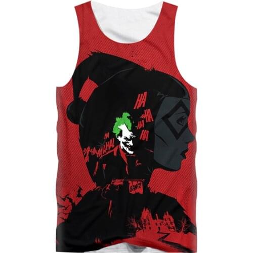 CJLM Funny Tank Tops Men Sleeveless Vest Anime Scary clown Joker 3D Print Tank Top Bodybuilding Fashion Tanktop