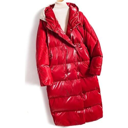 Winter 2019 Mujer Cotton Coat Warm Double-breasted Hooded Solid Color Overcoat Long-sleeved Invierno Womens Cotton Cothing A883