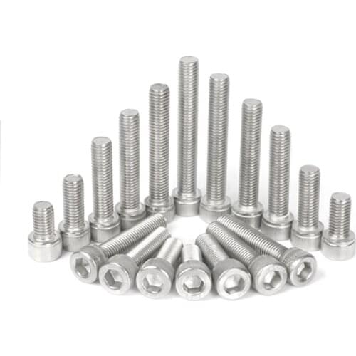 10pcs M6 DIN912 304 Stainless Steel Hexagon Socket Head Cap Screws Inner Hex Socket Bicycle Bolt Metric Thread Allen
