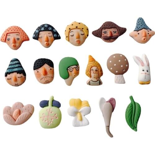 10Pcs Cartoon Graffiti Character Avatar Flat back Resin Cabochon Charms Scrapbooking Decoration DIY Hair Bows Center Accessories