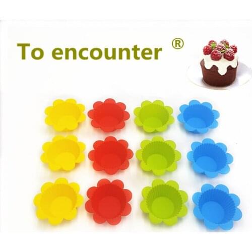 12 PCS/Lot Round Flower Shape Muffin Cupcake Mold 36pcs Silicone Cake Cup Baking Tools 24pcs Donuts Pans Chocolate Mold