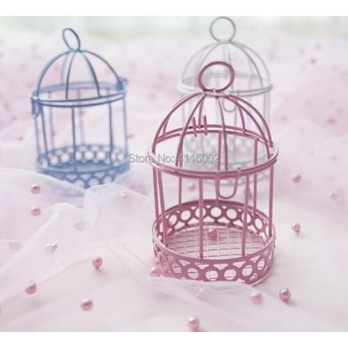 120pcs European Creative Iron Romantic Bird Cage Wedding Candy Box Wedding Favor and Gifts Party Decoration