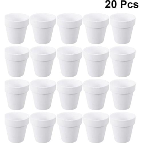 20pcs Small White Terracotta Pot Clay Ceramic Pottery Planter Cactus Flower Pots Succulent Nursery Pots With Hole (White)