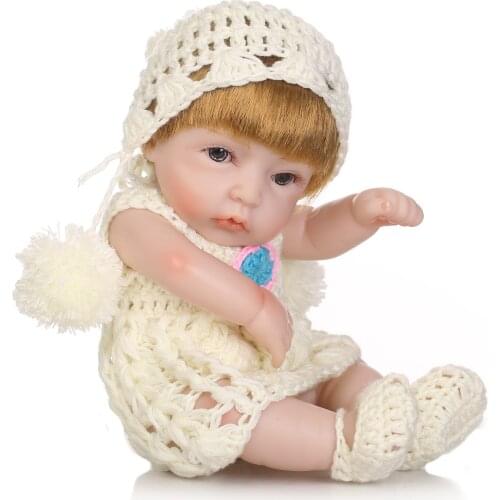 27cm Full Silicone Reborn Baby Dolls Alive Lifelike Mini Dolls Realistic Bebe Reborn Babies Toys Bath Sleeping Playmate Gift