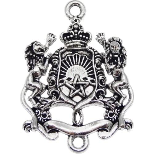 4pcs/lot Alloy Connector Antique Retro Football Sign Pendant Charms Necklace Bracelet Religious Jewelry Fine Gifts Crafts 51240