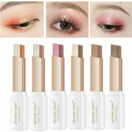 5 Colors Professional 2In1Double Color Lazy Eyeshadow Stick Stereo Gradient Shimmer Waterproof Lasting Shimmer Eyeshadow Makeup