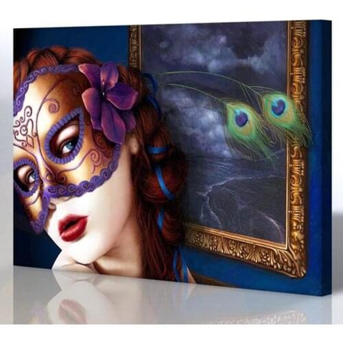 Diy Diamond Painting Mask Sexy woman diamond mosaic full square drill embroidery cross stitch rhinestone pictures home decor I25