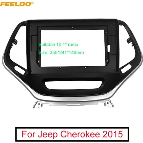 FEELDO Car Audio 2DIN Fascia Frame Adapter For Jeep Cherokee 10.1" Big Screen DVD Player Dash Fitting Panel Frame Kit
