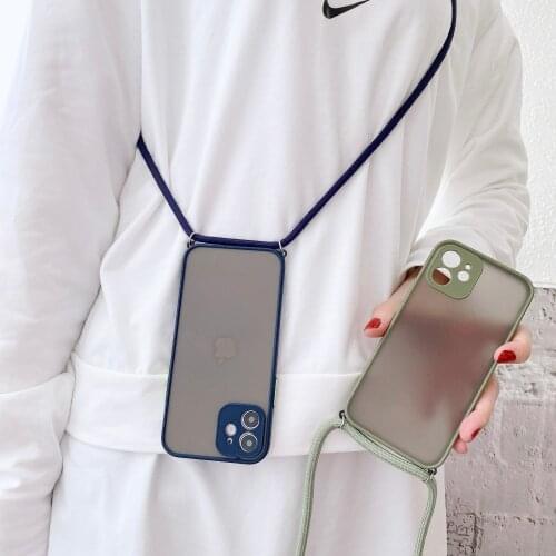 Necklace Lanyard Rope Funda For iPhone 12 11 Pro Max 12 Mini SE 2020 XS Max X XR 8 7 6 6s Plus Case Chain Strap Cord Phone Cover