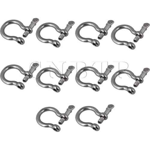 CNBTR 10pcs 304 Stainless Steel Bow Shape Load Clamp M5 33.4x30.3x9.3mm Silver