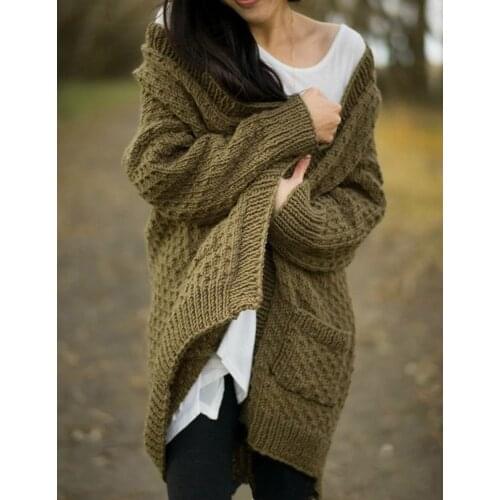Fashion Women Long Knitted Sweater Cardigan Solid Colour Loose Harajuku Sweater Elegant Ladies Coat Multicolor Casual Outwear