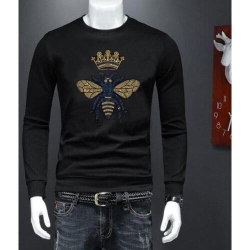 Designer man Plus Size M-4XL Solid Color shorts Sleeve hoody Rhinestones Male Tops hoody