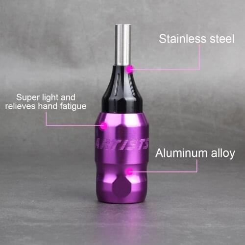 Hot Aluminum Cartridge Tattoo Grips 25mm Purple Tattoo Grip Rod Round Tattoo Tips For Free Shipping Can adjust attoo needle