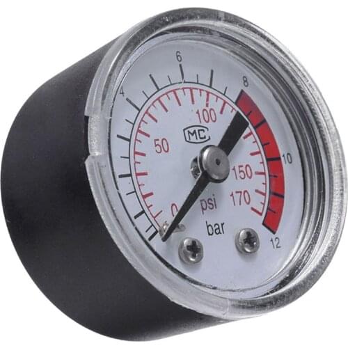 QILEJVS Air Compressor Pneumatic Hydraulic Fluid 0-12Bar / 0-170PSI Pressure Gauge