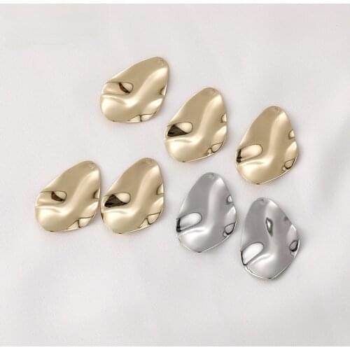 Copper plated 14K real gold irregular concave convex shaped water Pendant DIY ear jewelry earrings accessories materials