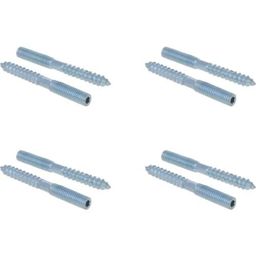 MroMax 8/12pcs Double Head Screw Carbon Steel Galvanized M6*60/M6*70/M6*80/M6*90/M10*50/M8*50/M8*70/M8*80/M8*90/M10*100/M10*120