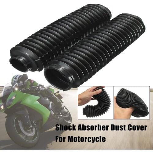 New 1 pair black motorcycle rubber front fork Dust Cover Gaiters Gators Boots for CQR 39mmX 245mm