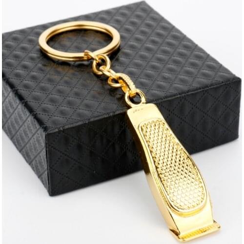 New Design Accessories Barber Shop Hair Dresser Tool Shaver Razor Pendant Keychain Creative Shaver Keyrings Key Chain For Men