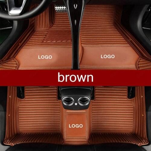 Custom Car Floor Mats for Toyota Crown Tundra RAV4 Prado 4Runner 86 Avalon Land Cruiser Corolla Camry Auto Carpet Cover Brown