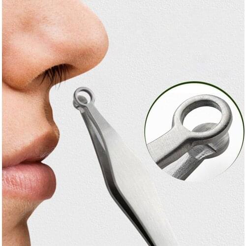 Potable Nasal Hair Trimmer Stainless Steel Mini Nose Hair Trimming Tweezers Hair Removal Scissors Facial Hair Trimmer Clipper