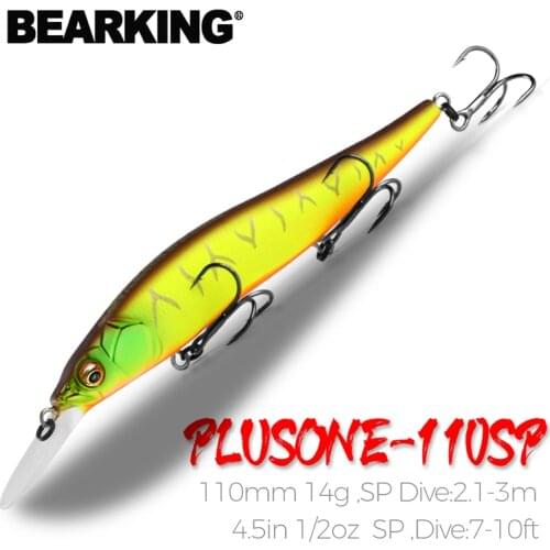 BEARKING NEW fishing lures, assorted colors, minnow crank 11cm 14g,tungsten weight system. hot model crank bait 10 colors