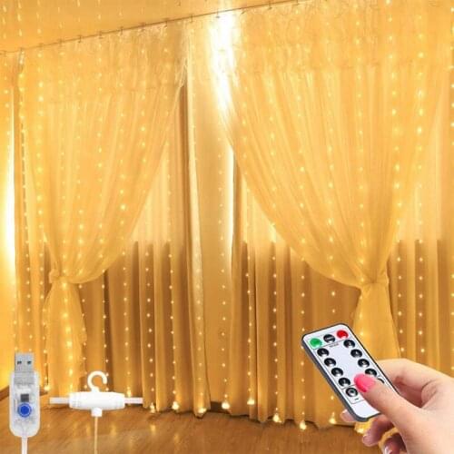 Rainbow LED Curtain String Lights Flash Fairy Garland Christmas Decorations for Home party Wall Wedding Decor Happy New Year2021