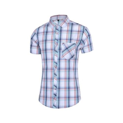 Plus Size Beach Hawaiian Tops Blouse 2021 New Fashion Plaid Shirt Men Summer Casual Short Sleeve Shirts Mens Male 5Xl 6Xl 7Xl