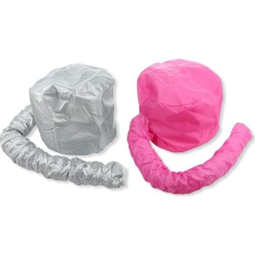 Sliver/Pink Portable Soft Hair Drying Cap Bonnet Hood Hat Womens Blow Dryer Home hairdressing Salon Supply
