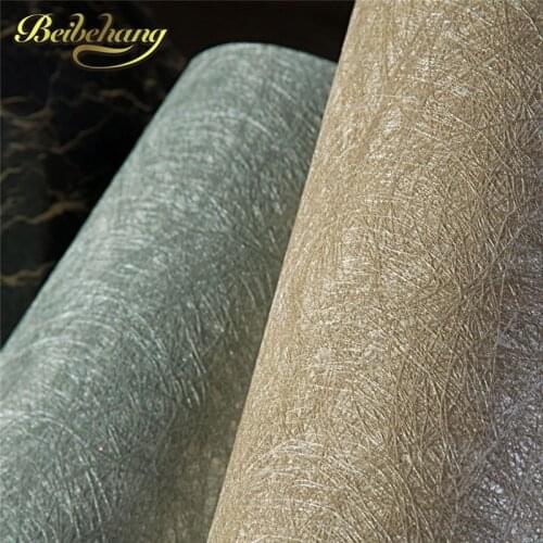Beibehang Silk Wallpaper Plant Fiber Luxury Sound-Absorbing Water Flocking Wall Paper Roll for Living Room Home Decor Coffee