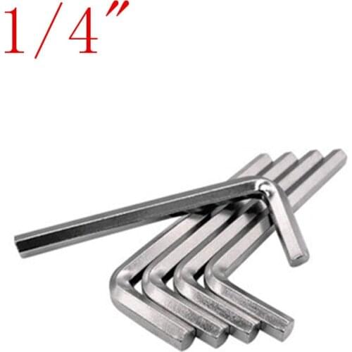 50pcs 1/4" inch steel with nickel hex allen key wrench spanner hand tool