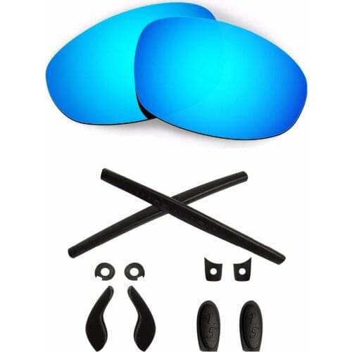 HKUCO For Juliet Blue Polarized Replacement Lenses And Black Earsocks Rubber Kit Combined sale