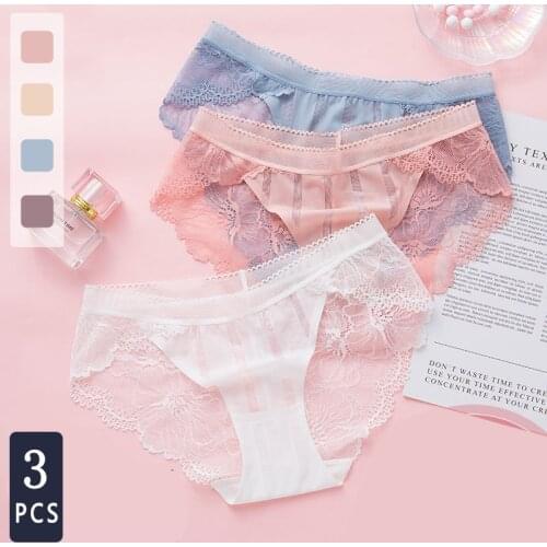 Sexy Lace Panties For Women Underwear Fashion Panty Lingerie Breathable Hollow Out Briefs Low-Rise Panties Female Underwear