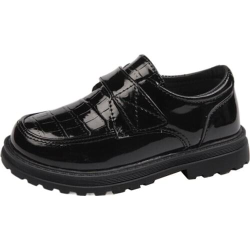 Fashion Patent Leather Shoes Kids Leather Shoes for Boys 2021 Black White Children Shoes for Wedding Party Formal Occasions