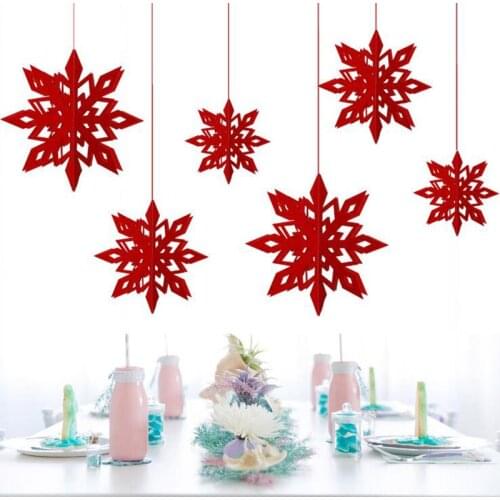 Party Christmas Snowflakes Decorations 3D Hollow Snowflake Paper Garlands Ornament Fake Snow Winter Decorations For Home