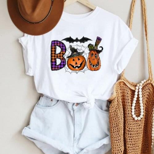 Women Halloween Pumpkin Face Cute Happy Thanksgiving Autumn Fall Graphic Clothes Stylish Tee Top Tshirt T Fashion Print T-Shirt