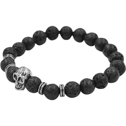 Natural Stone Yoga Bracelet For Men Volcanic Energy Beads Stone Bracelet Eye Meditation Buddhist Tiger T9O7