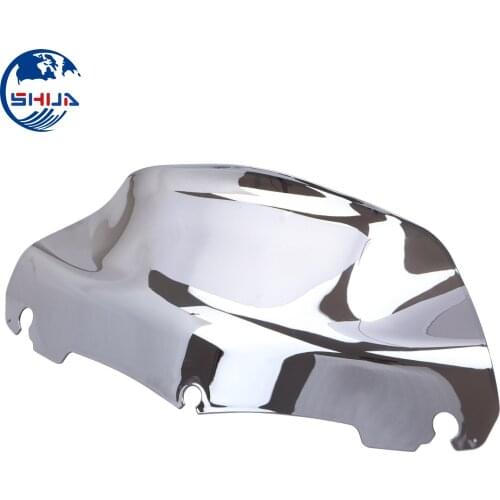 1Pcs Motorcycle Chrome ABS Plastic 9" Wave Windscreen Windshield For Harley Electra Street Glide Touring Bike 2014-2017