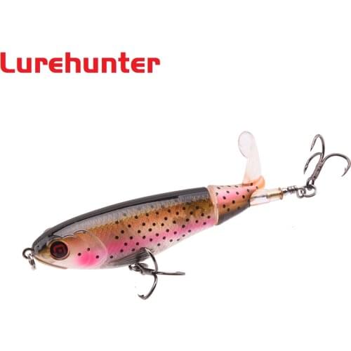 1pcs New Quality 10.5cm 17g Whopper Plopper Topwater Floating Fishing Lure Artificial Hard Popper Bait Soft Rotating Tail