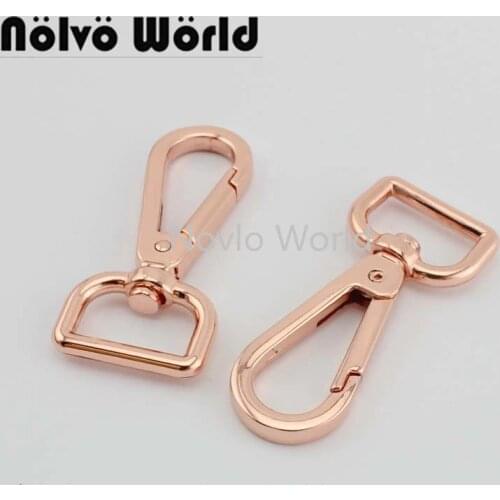 10-50pcs 6 size 12-13-19-26-32-38mm Rose gold High quality trigger snap hook hand bag gold swivel clasp hooks hardware