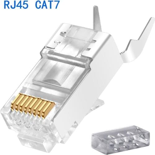 10pcs 8P8C Net Cable Connector Shielded Network Cable Plug Crystal Head Cat7 RJ45 Connector