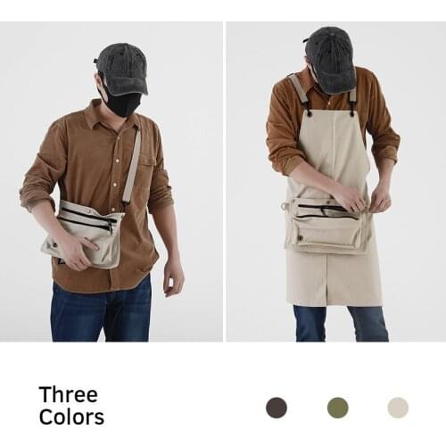 100% Cotton Waterproof Unisex Work Apron for Men Canvas Apron Bib Adjustable Cooking Kitchen Aprons for Woman with Tool Pockets